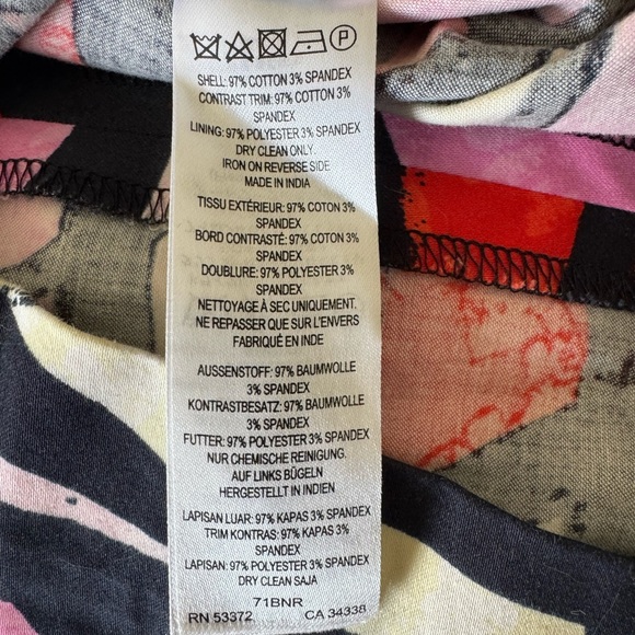 French Connection bodycon pink orange black Size 4 small sleeveless fitted - Picture 10 of 11